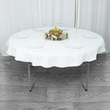 70" White Premium Polyester Round Tablecloth - 220GSM