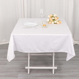 54" White Premium Scuba Wrinkle Free Square Tablecloth, Scuba Polyester Tablecloth