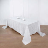 90x156 inch White Rectangular Tablecloth, Linen Table Cloth With Slubby Textured, Wrinkle Resistant