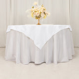 Cotton Blend 54x54inch Table Overlay Square Tablecloth White - Wrinkle-Resistant Table Topper