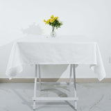 54"x54" White 100% Cotton Linen Square Tablecloth Washable