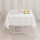 White Seamless Lamour Satin Square Tablecloth - 54inch