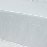 Scuba Rectangular Tablecloth 90×156inch White Rhinestone Accents – Seamless, Wrinkle-Free
