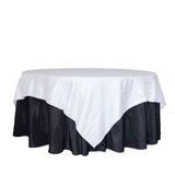 90inch Accordion Crinkle Taffeta Table Overlay - White