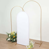 5ft Matte White Spandex Fitted Chiara Backdrop Stand Cover For Round Top Wedding Arch