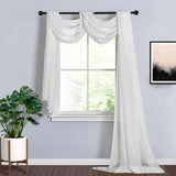 18ft | Ivory Wedding Arch Drapery Fabric Window Scarf Valance, Sheer Organza Linen