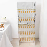 5ft Silver Mirror Finish 5-Tier 40 Champagne Glass Holder Wall Stand, Foam Board Wine Glass Standing