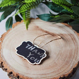 10 Pack | 2x3inch Mini Wooden Hanging Chalkboard Signs With Twine String and Chalk