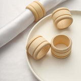 4 Pack | Eco Friendly Natural Wooden Napkin Holder Rings, Disposable