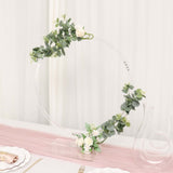 Clear Acrylic Table Wedding Arch Hoop Stand Centerpiece, Round Wreath Tabletop Decor