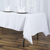 60"x102" White Premium Polyester Rectangular Tablecloth - 220GSM