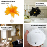 15inch LED Gold Ostrich Feather Table Lamp Wedding Centerpiece