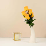 12 Bushes | Orange Artificial Premium Silk Flower Rose Bud Bouquets
