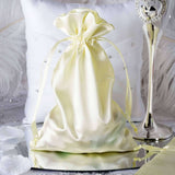 60 Pack 6x9inch Yellow Satin Wedding Party Favor Bags, Drawstring Pouch Gift Bags
