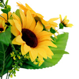 2 Bouquets | 13inch Yellow Artificial Silk Sunflower Flower Bushes