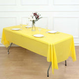 5 Pack Yellow Rectangle Plastic Table Covers, 54inchx108inch PVC Disposable Tablecloths