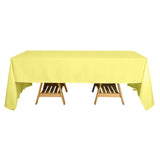 60"x126" Yellow Polyester Rectangular Tablecloth