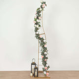 8ft Gold Metal Curved Flower Frame Balloon Arch Stand