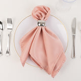 5 Pack Dusty Rose Lamour Satin Napkins - 20x20inch