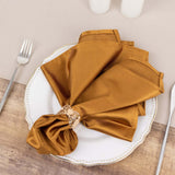 5 Pack Shimmer Gold Premium Scuba Dinner Napkins, Wrinkle-Free Reusable Cloth Napkins