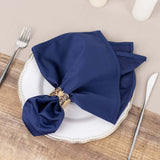 5 Pack Navy Blue Premium Scuba Cloth Napkins, Wrinkle-Free Reusable Dinner Napkins 20x20inch