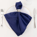 5 Pack Navy Blue Lamour Satin Napkins - 20x20inch