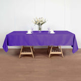 60"x102" Purple Polyester Rectangular Tablecloth