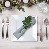 10Inch Modern White Square Plastic Disposable Dinner Plates With Glossy Finish