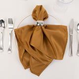 5 Pack Gold Lamour Satin Napkins - 20x20inch