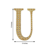 8inch Gold Decorative Rhinestone Alphabet Letter Stickers DIY Crafts - U