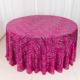 120inch Fuchsia Silver Wave Mesh Round Tablecloth With Embroidered Sequins