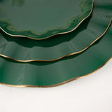 10 Pack | 6inch Hunter Emerald Green Round Plastic Dessert Plates, Disposable Tableware