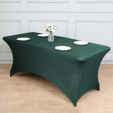 6ft Hunter Emerald Green Spandex Stretch Fitted Rectangular Tablecloth