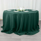 132inch Hunter Emerald Green 200 GSM Seamless Premium Polyester Round Tablecloth