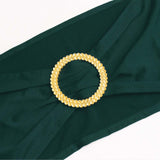 5 Pack Hunter Emerald Green Spandex Chair Sashes with Gold Diamond Buckles, Elegant Stretch#whtbkgd