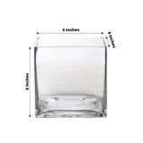 6 Pack | 6 inches Clear Premium Heavy Duty Glass Candle Holder