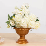 4 Pack Gold Roman Style Plastic Urn Planter Flower Pots, Classic Floral Pedestal Vase Table