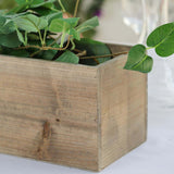 24"x6" Natural Rectangular Wood Planter Box Set With Removable Plastic Liners