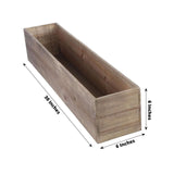 30"x6" | Natural | Rectangular Wood Planter Box Set With Removable Plastic Liners