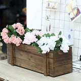 18"x6" | Smoked Brown Rustic Natural Wood Planter Box With Removable Plastic Liners