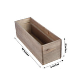 18"x6" Natural Rectangular Wood Planter Box Set with Plastic Liners