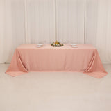 Dusty Rose Seamless Lamour Satin Rectangle Tablecloth - 90x156inch for 8 Foot Table