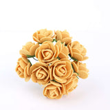 48 Roses | 1Inch Gold Real Touch Artificial DIY Foam Rose Flowers With Stem, Craft Rose Buds#whtbkgd