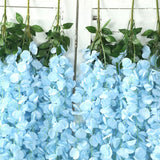 42inch Silk Hanging Wisteria Flower Garland Vines in Blue, Elaborated 5 Full Strands in 1 Bush