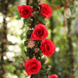 6ft | Red Artificial Silk Rose Hanging Flower Garland, Faux Vine