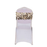 5 pack | Champagne | Big Payette Sequin Round Chair Sashes