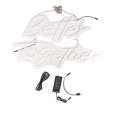 Better Together LED Neon Light Sign for Party or Home Wall Decor, Warm White Reusable Hanging Light 