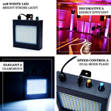 108 LED 25 Watt Super Bright White Strobe Light With Dual Mode Flash & Speed Control