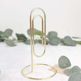 5 Pack | Gold Metal 5 Paperclip Card Holder Stands, Table Number Stands, Wedding Table Menu Clips