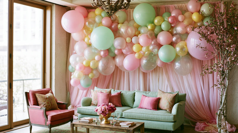 Event Backdrop Ideas Balloon and Fabric